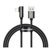 Baseus Legend kątowy nylonowy kabel przewód USB - Lightning dla graczy 2,4A 2m czarny